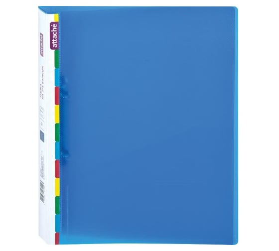 Изображение товара Пластиковая папка 30 шт в упаковке Attache Diagonal на двух кольцах синий 391356