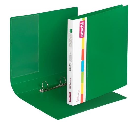 Изображение товара Пластиковая папка 20 шт в упаковке Attache на двух кольцах 35/42 мм А4 зеленая F502/07 50287