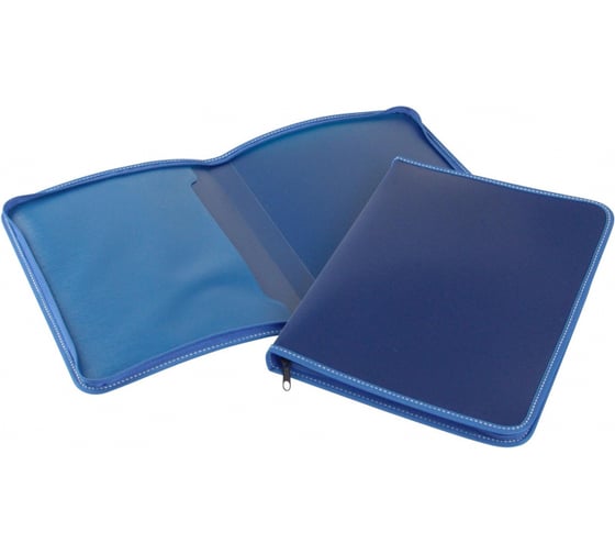 Изображение товара Пластиковая папка-конверт Attache на молнии с трех сторон, внутренний карман, синяя 142957