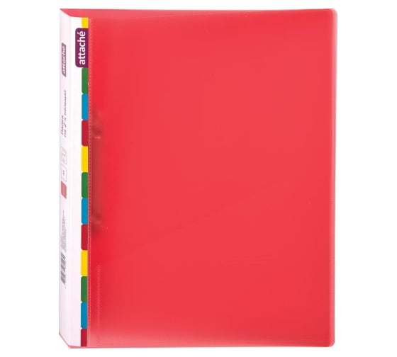 Изображение товара Пластиковая папка 30 шт в упаковке Attache Diagonal на двух кольцах красный 391357