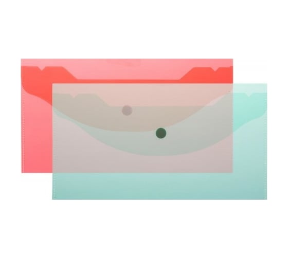 Изображение товара Папка-конверт Attache на кнопке А6 135x250 мм, 180 мкм, ассорти, 10 шт в упаковке 1019526