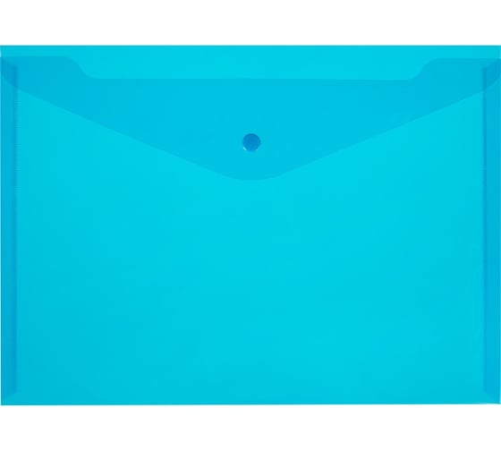 Изображение товара Прозрачная папка-конверт Attache на кнопке КНК 120 синий 10 шт в упаковке 859088