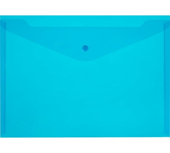 Изображение товара Прозрачная папка-конверт Attache на кнопке КНК 150 синий 10 шт в упаковке 859087