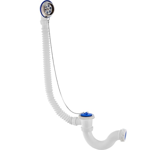 Изображение товара Сифон для ванны Bauedge с нержавеющей чашкой 70 мм BAU Dream, 1 ", D 40 L500 мм и с пробкой на цепочке WR0013