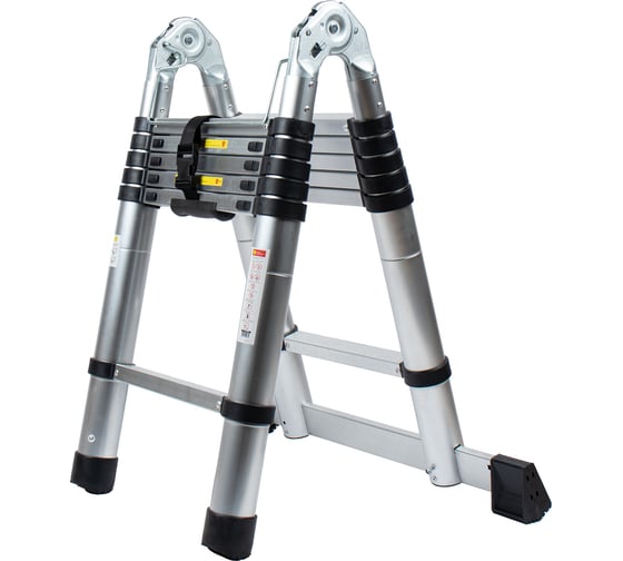 Изображение товара Телескопическая стремянка-лестница ПОЛЕСАД 3,8 м,12 ступеней, нагрузка до 150 кг 021837