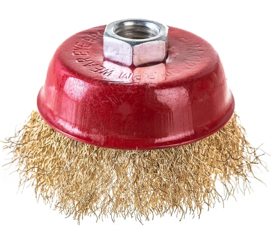 Изображение товара Кордщетка чашечная Профессионал для УШМ витая латунированная 75 мм 59597