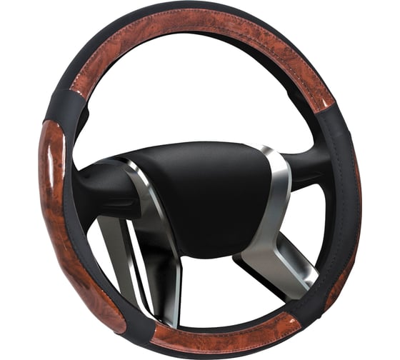 Изображение товара Оплетка на руль SENATOR Oregon нескользящая кожа, M, 38 см, дерево OPLS0403