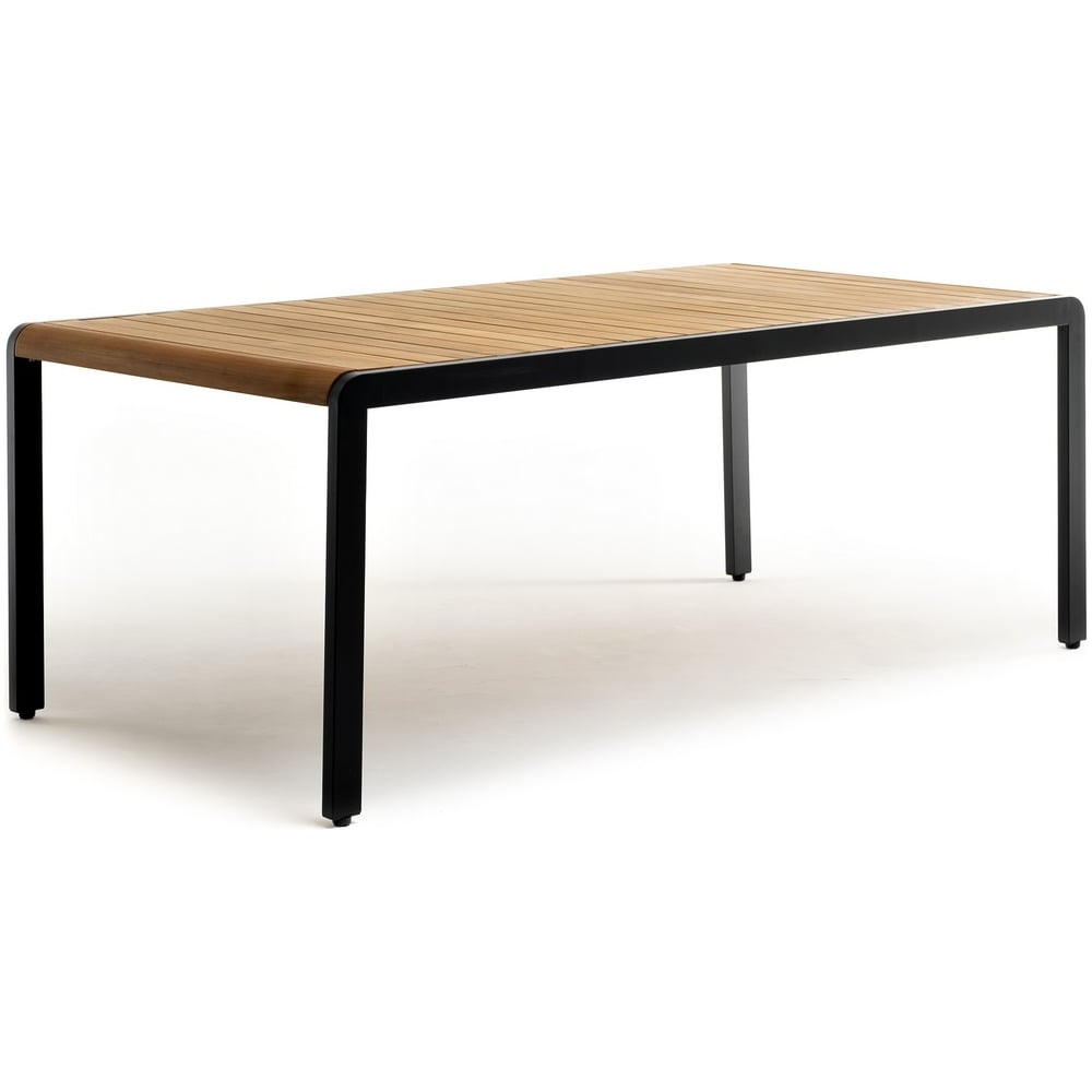 Изображение товара Обеденный стол из алюминия Joygarden MAYA 200 см темный графит с тиковой столешницей