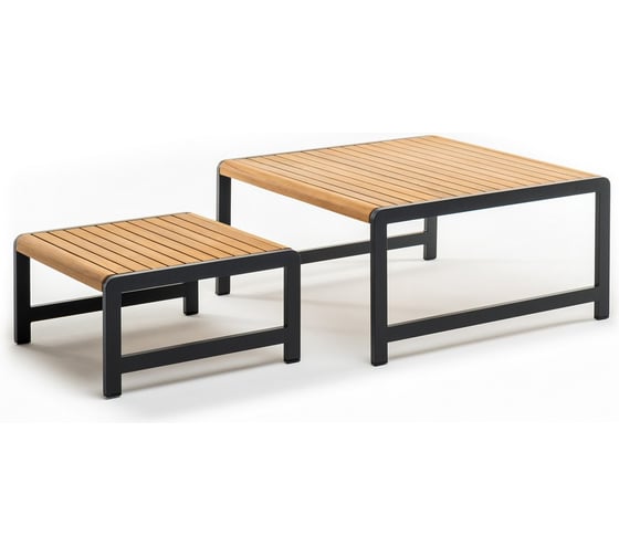 Изображение товара Набор кофейных столов из алюминия Joygarden MAYA темный графит 41100/41101