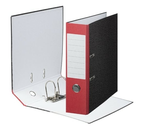 Изображение товара Папка-регистратор Attache Economy 80 мм мрамор с красным корешком, металлический уголок 1209127