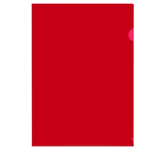 Изображение товара Прозрачная папка-уголок Attache ПУ-001-ПП 120 мкр жесткий пластик А4 красная 20 шт в упаковке 627962
