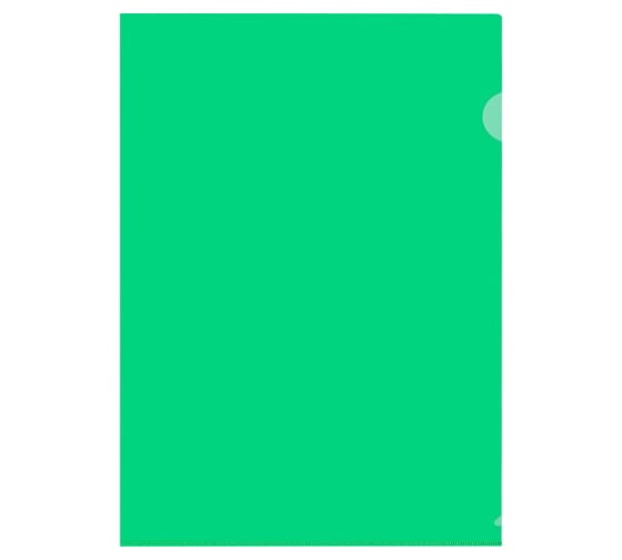 Изображение товара Прозрачная папка-уголок Attache ПУ-001-ПП 120 мкр жесткий пластик А4 зеленая 20 шт в упаковке 627961