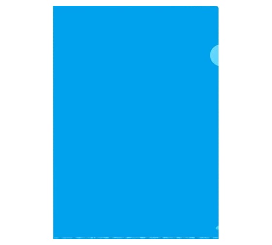 Изображение товара Прозрачная папка-уголок Attache ПУ-001-ПП 120 мкр жесткий пластик А4 синяя 20 шт в упаковке 627963