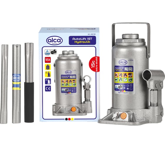 Изображение товара Гидравлический бутылочный домкрат Alca 15 т, h 225-425 мм 433150