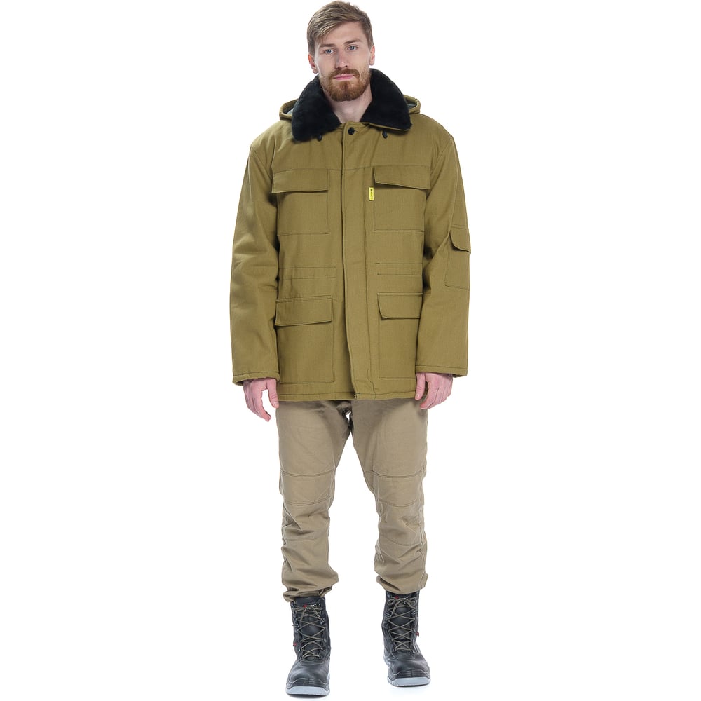 Изображение товара Куртка-бушлат с меховым воротником 56-58 Хаки ИВАРУС