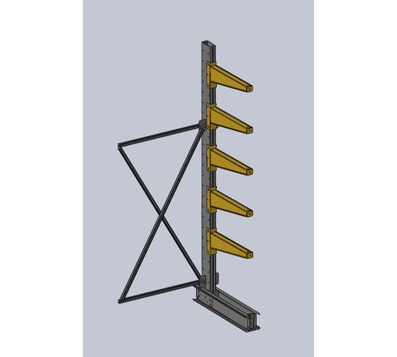 Изображение товара Дополнительная секция стеллажа Ирбис консольного Л одностороннего 2500х600х1000 - 5 уровней НФ-00002673