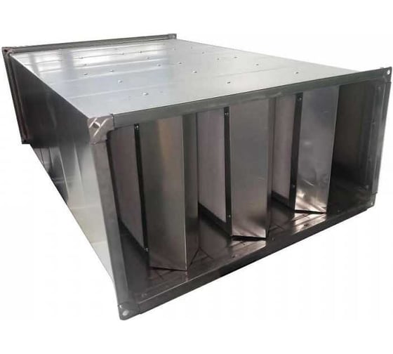 Изображение товара Шумоглушитель пластинчатый прямоугольный ГПП с обтекателем Вентека 500x250-1000/100 мм, 2 пластины, рулон оцинкованный (08ПС) 0.7 мм 58-7990000003220