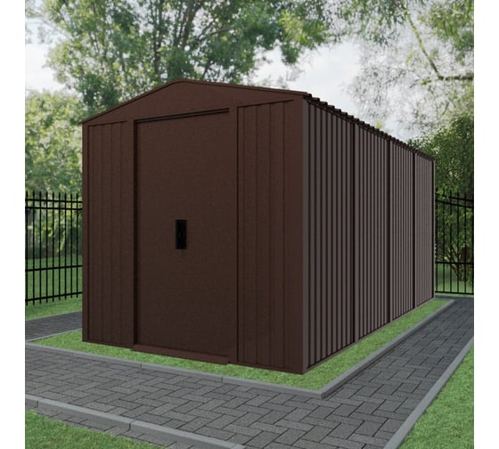 Изображение товара Хозблок для дачи сборно-разборный из металла Чебоксарский завод строительных профилей СТЭП 2,024x4,260x2,080 м,шоколадно коричневый, RAL 8017 4603312435292