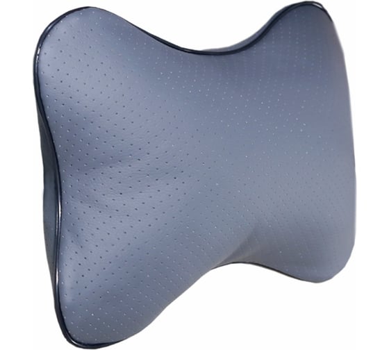 Изображение товара Подушка-косточка на подголовник автомобиля SIGER перфорированная экокожа серая рkр001-g