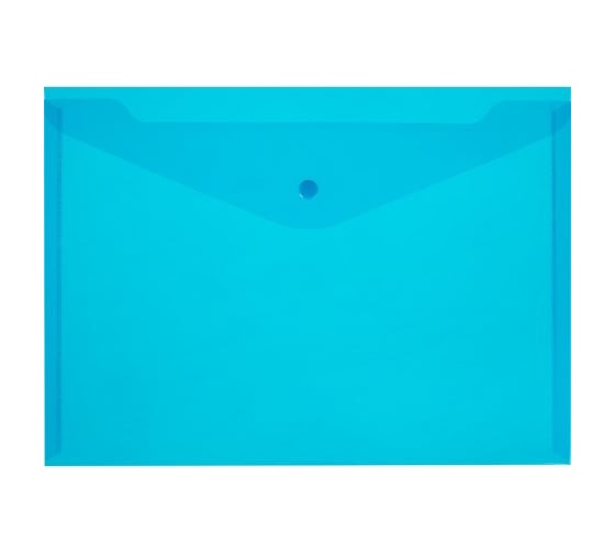 Изображение товара Папка-конверт Attache Элементари на кнопке 180 мкм, синий 10 шт в упаковке 1026495