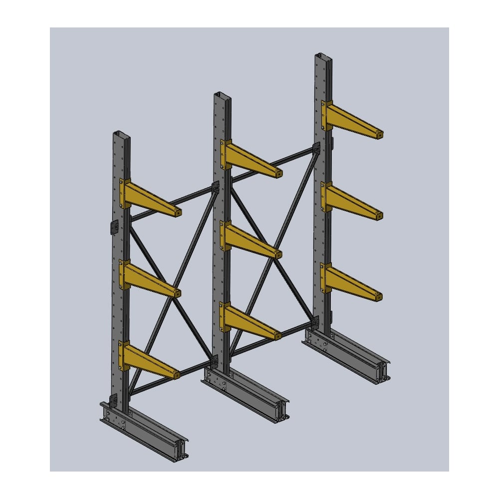 Изображение товара Стеллаж консольный Ирбис Л 2500х600х2000 односторонний для профессиональной эксплуатации