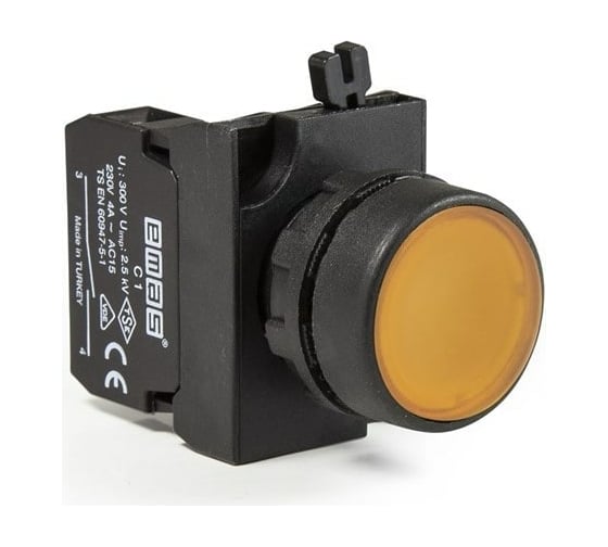 Изображение товара Нажимная кнопка Emas круглая желтая B100DSZ