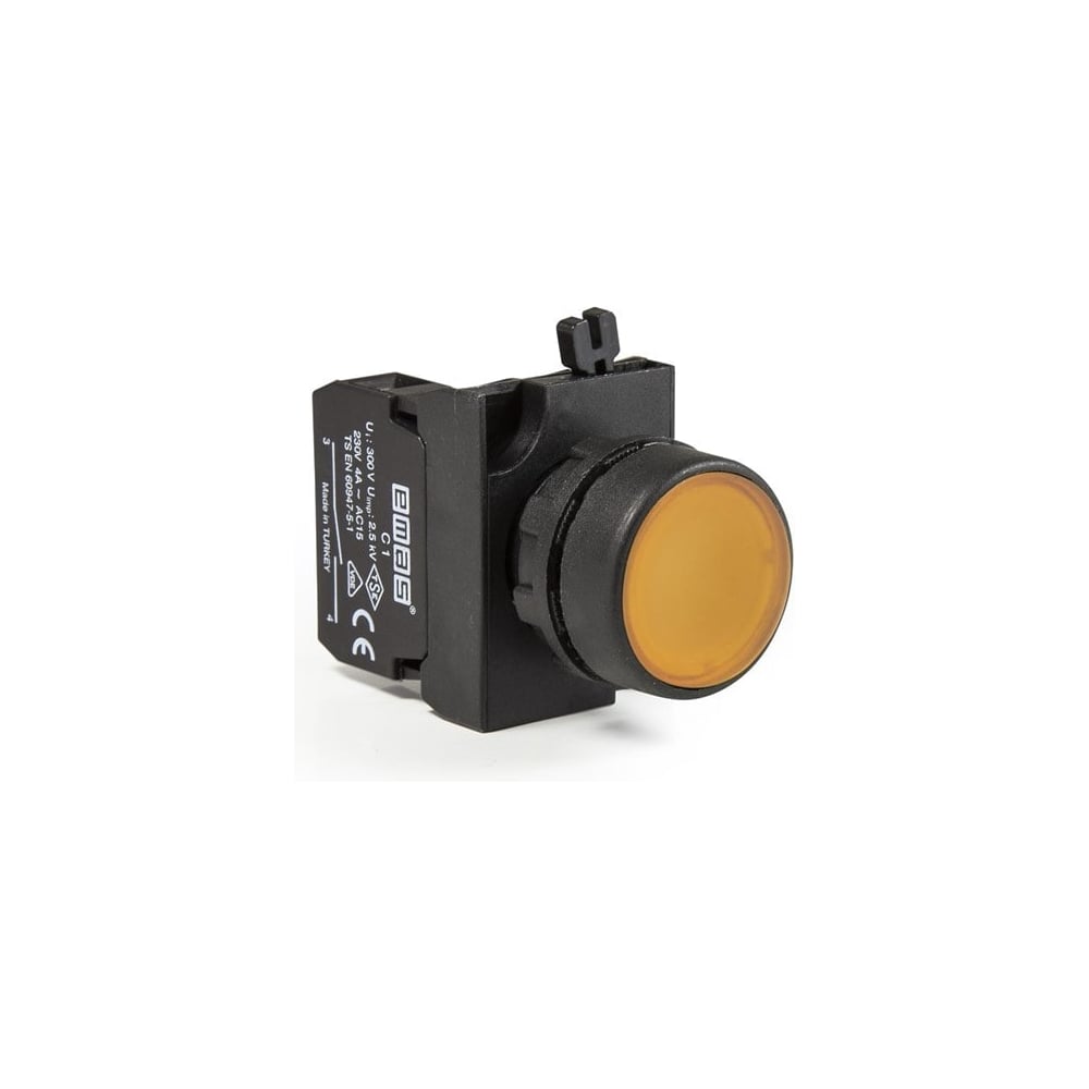 Изображение товара Нажимная кнопка Emas круглая желтая B202DS