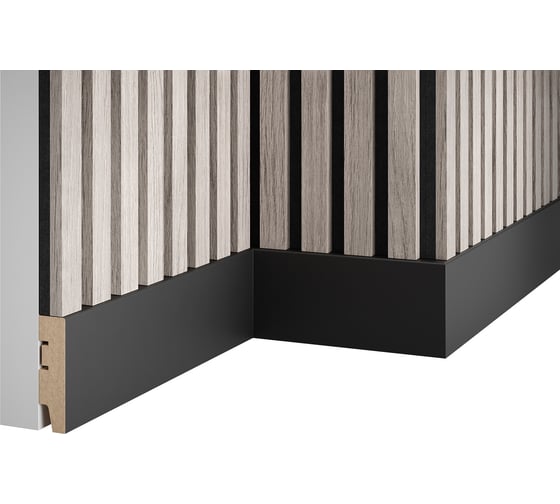 Изображение товара Плинтус Cosca Decor экошпон, черный, 80x22x1200 мм, МДФ, WP8 00-00076280