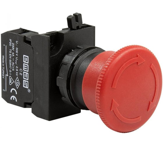 Изображение товара Аварийная кнопка Emas Ф40мм 2НЗ CP CP202E