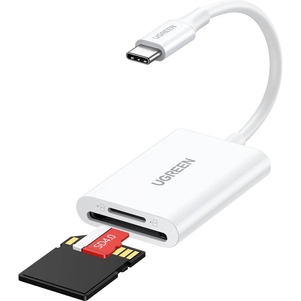 Изображение товара Многофункциональный кардридер Ugreen CM265 USB-C to SD TF 3.0 белый