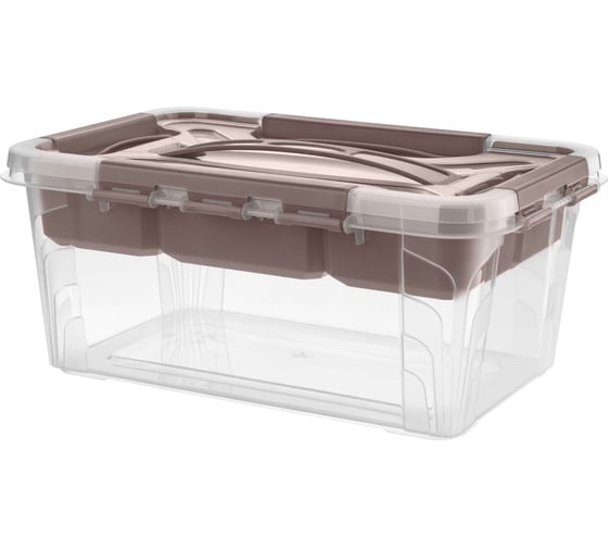 Изображение товара Универсальный ящик Econova Grand Box с замками и вставкой-органайзером, 4,2 л 433224114