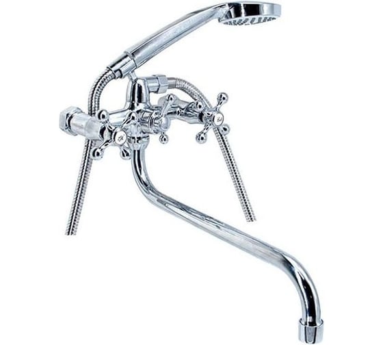 Изображение товара Смеситель для ванны Doron DВ 1302-30S, 1/2 керамика, хром, излив 300 мм, лейка 1 режим 000275