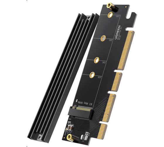Изображение товара Плата расширения Ugreen CM465 (30715) PCIe 4.0(16×) to M.2 NVMe Expansion Card. Цвет: черный 30715_