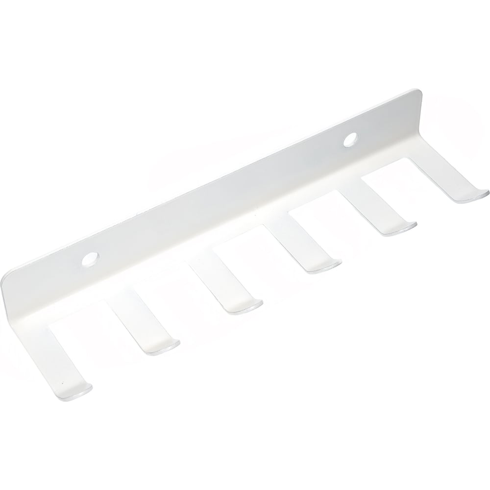 Изображение товара Набор крючков для ключей, инструментов, полотенец Parallax 6 штук, металлические белые 160 мм