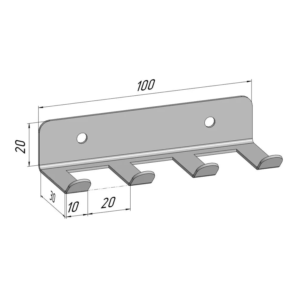 Изображение товара Крючки настенные металлические 4 шт Parallax 100 мм черные для ключей полотенец инструмента