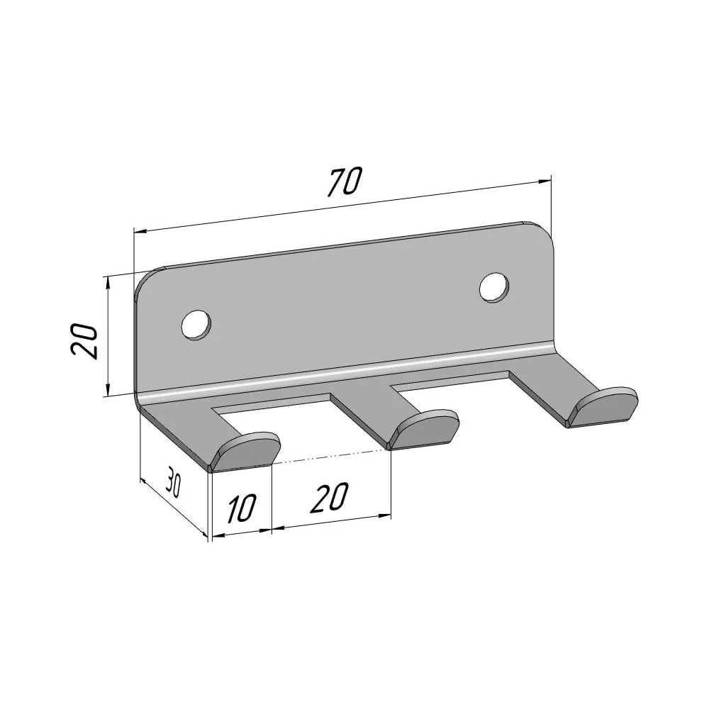 Изображение товара Крючки 3 шт для ключей и полотенец Parallax 70 мм металлические настенные черные