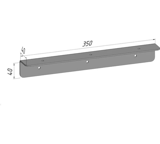 Изображение товара Кронштейн уголок Parallax 350 мм для столешницы барной стойки усиленный для крепления к стене черный 503BX040040350-KRN