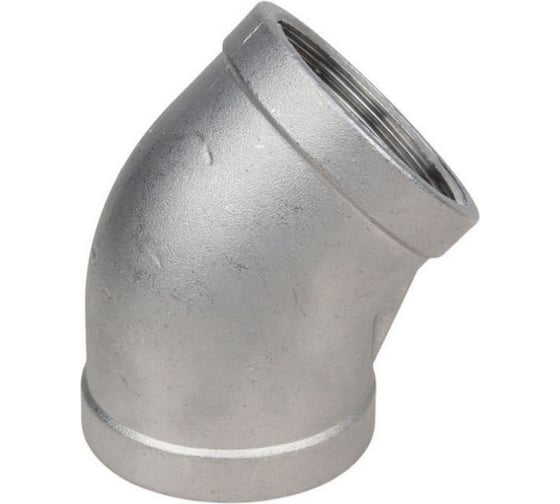 Изображение товара Отвод (полуотвод) DN.ru 304 Вр/Вр 2" Ду50 Ру16 45 резьбовой, нержавеющий D270-16912