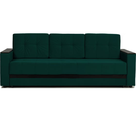 Изображение товара Диван-кровать Divan24 Мичиган зеленый велюр с подлокотниками раскладной, еврокнижка 70310396