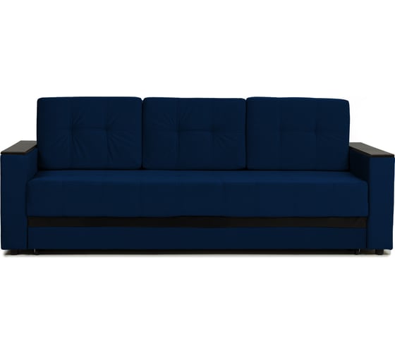 Изображение товара Диван-кровать Divan24 Мичиган синий велюр с подлокотниками раскладной, еврокнижка 70310394