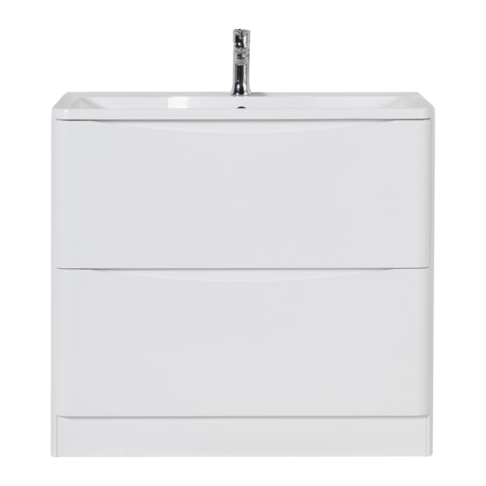 Изображение товара База под раковину BelBagno ACQUA напольная с 2 ящиками Bianco Lucido 800x450 мм