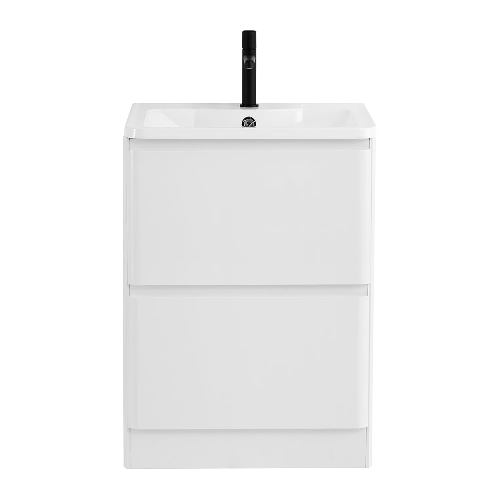 Изображение товара База под раковину BelBagno ALBANO напольная с двумя ящиками Bianco Lucido 700x450x810