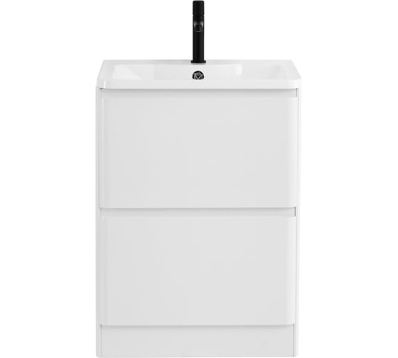 Изображение товара База под раковину BelBagno ALBANO напольная, с двумя выкатными ящиками, Bianco Lucido, 700x450x810, ALBANO-700-2C-PIA-BL