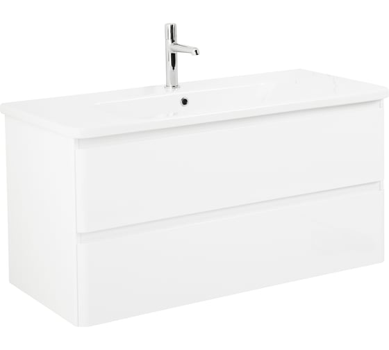 Изображение товара База под керамическую раковину BelBagno ALBANO-CER подвесная, с двумя выкатными ящиками, Bianco Lucido, 1020x444x500, ALBANO-CER-1050-2C-SO-BL