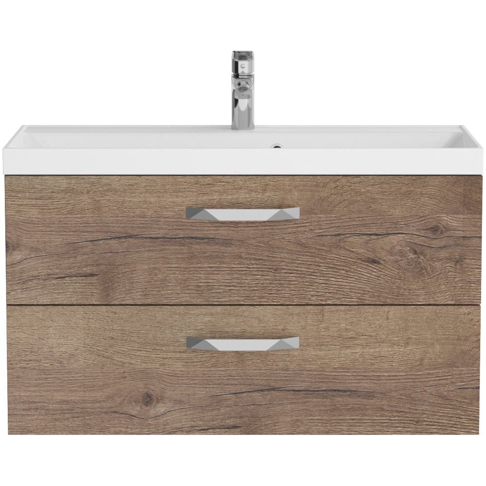 Изображение товара Подвесная база под раковину BelBagno Aurora с двумя ящиками Rovere Tabacco