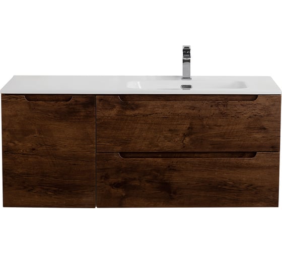 Изображение товара База под раковину BelBagno ETNA подвесная, с двумя выкатными ящиками и одной распашной дверцей, правосторонняя Rovere Moro,1004x462x500, ETNA-1000-2C-1A-SO-RW-R