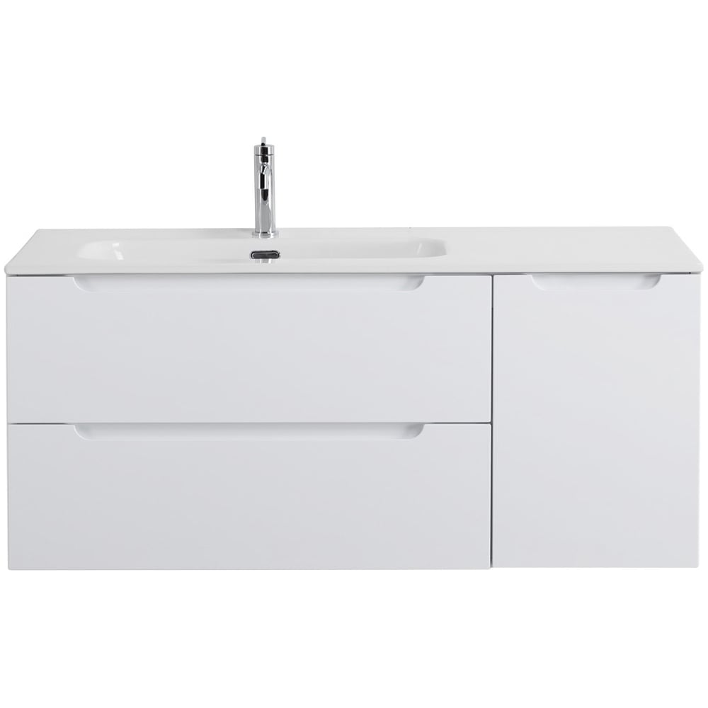 Изображение товара База под раковину BelBagno ETNA, подвесная, с ящиками, Bianco Lucido, 1209x462x500 мм