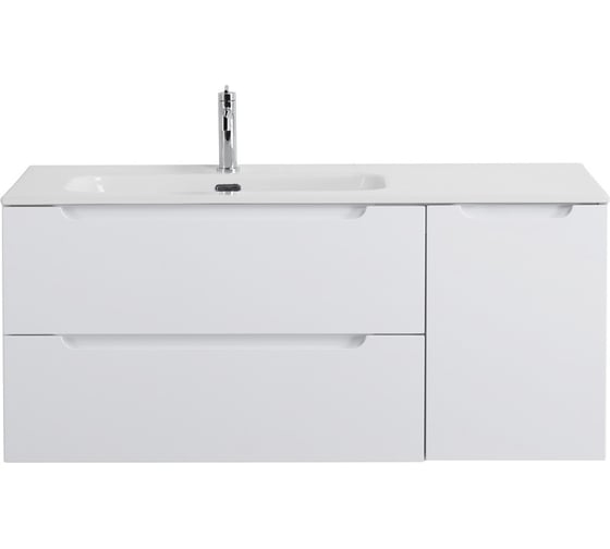 Изображение товара База под раковину BelBagno ETNA подвесная, с двумя выкатными ящиками и одной распашной дверцей, левосторонняя Bianco Lucido,1209x462x500, ETNA-1200-2C-1A-SO-BL-L
