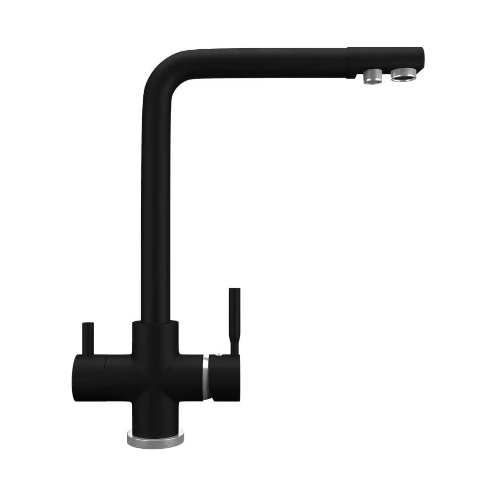 Изображение товара Кухонный смеситель MAUNFELD MFQT-16B черный однорычажный с поворотным изливом