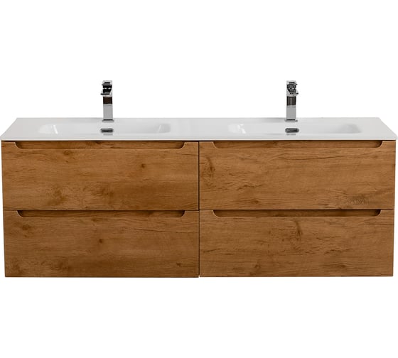 Изображение товара База под раковину BelBagno ETNA подвесная, с четырьмя выкатными ящиками для раковины с двумя чашами, Rovere Nature, 1202x462x500, ETNA-1200-4C-SO-2-RN